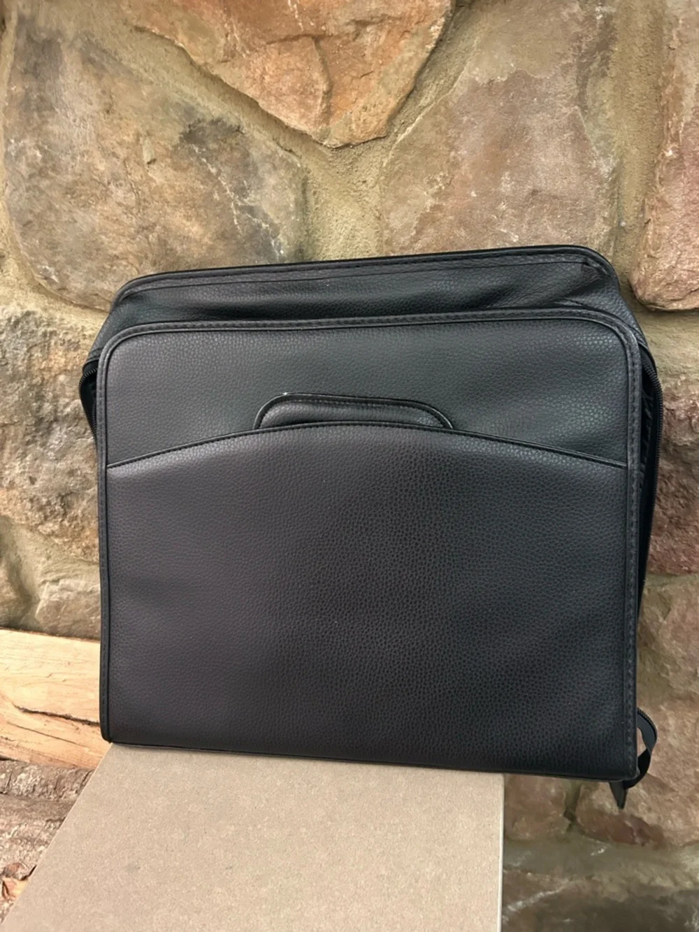 Briefcase Men's Black Laptop Bag - Professional Leather Briefcase